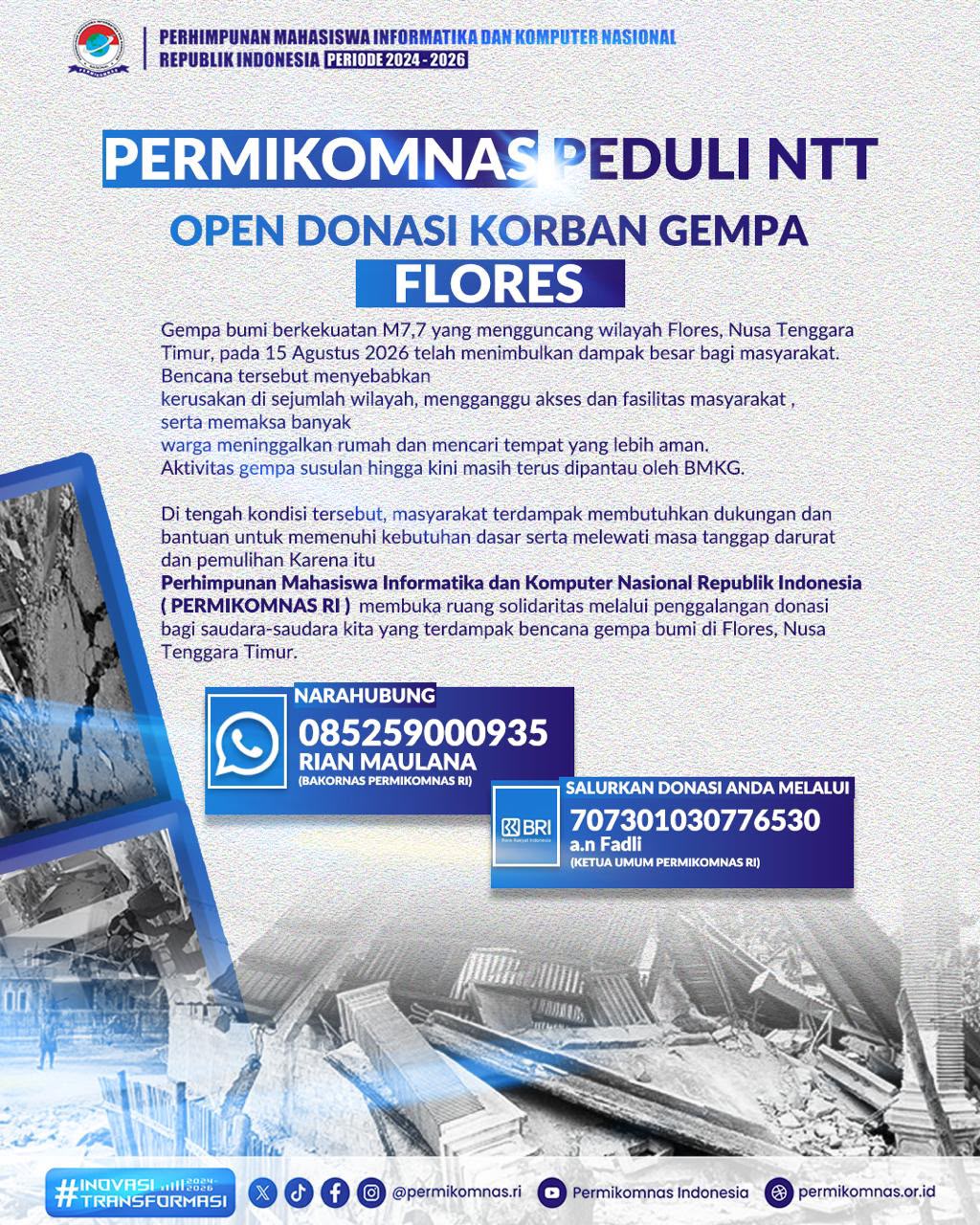 OPEN DONASI KORBAN GEMPA FLORES